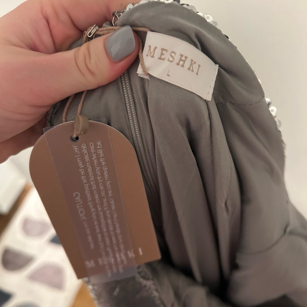 Meshki Metallic Silver Backless Dress - Picture 10 of 12